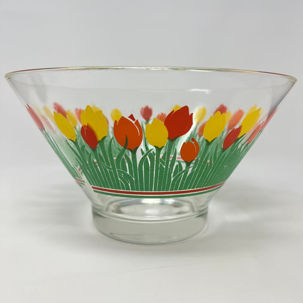 Vintage 60s Irene Pasinski Washington Tulip Salad Bowl Pop Art Retro Colorful
